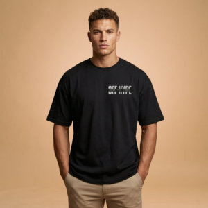 Men’s Black Oversized T-Shirt | Premium Cotton Loose Fit | Streetwear Casual Tee