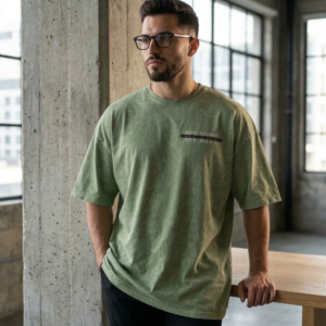 OFFHYPE Men’s Green Oversized Graphic T-Shirt | Premium Cotton Printed Tee | Loose Fit Streetwear