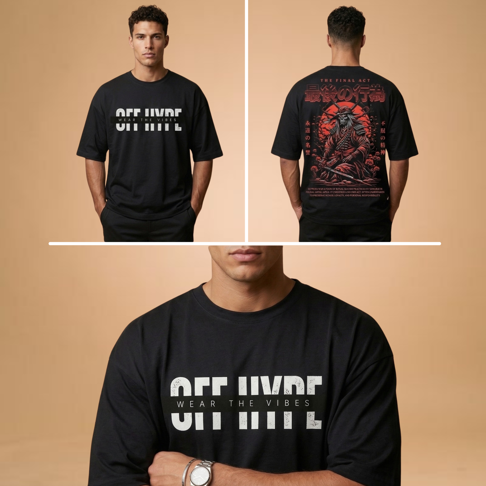 OFFHYPE Men’s Oversized Graphic T-Shirt | Premium Cotton Printed Tee | Streetwear Loose Fit Casual T-Shirt - Image 4