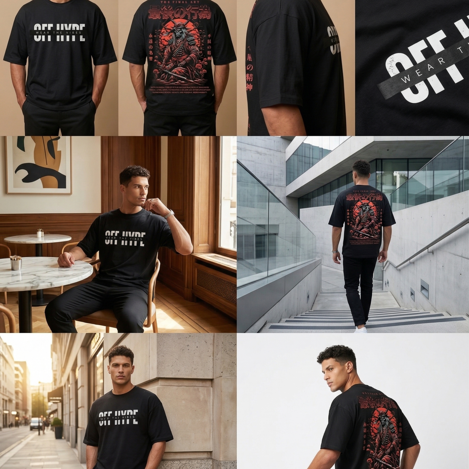 OFFHYPE Men’s Oversized Graphic T-Shirt | Premium Cotton Printed Tee | Streetwear Loose Fit Casual T-Shirt - Image 5