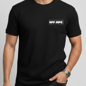 OFF HYPE™ Premium Ribbed Black T-Shirt – Minimal Streetwear Essential